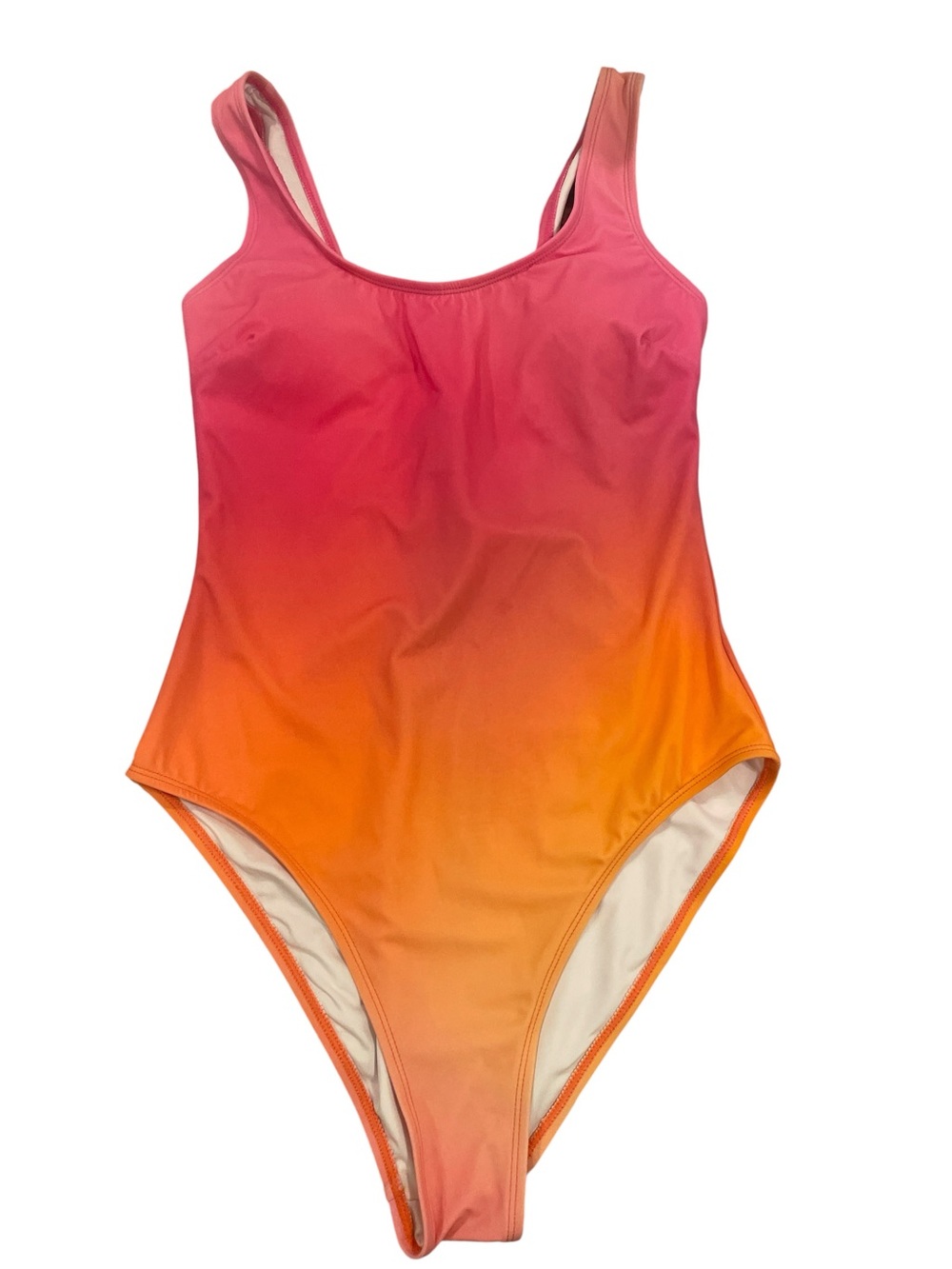 Cupshe Radiant Sun Ombré One Piece Swimsuit Orange and Pink Size Medium NWT